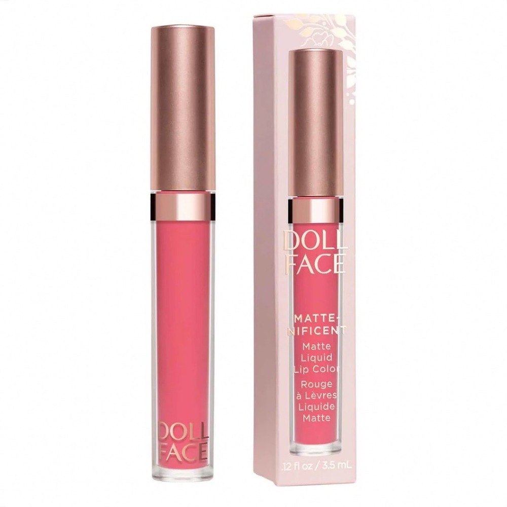 DOLL FACE Matte NIFICENT Liquid Lip Color Rouge Pretty in‎ Pink Lipstick